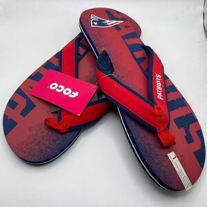 Mens New England Patriots Flip Flops, Large